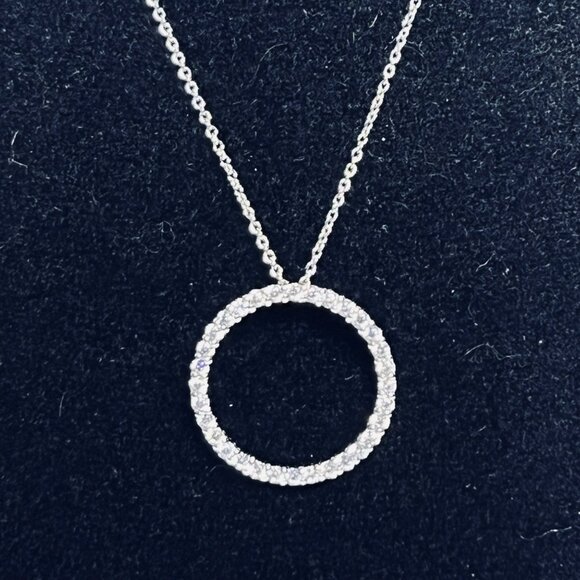 Epiphany Jacmel Sterling Silver & Diamonique Cubic Zirconia Circle Pendant (6021 - Picture 3 of 7